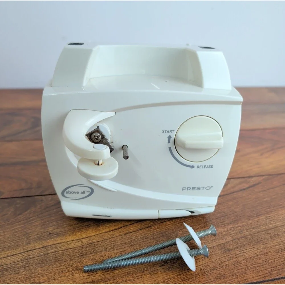 Presto 05642 Above All Under Cabinet Electric Can Opener White Space Saver 120 V